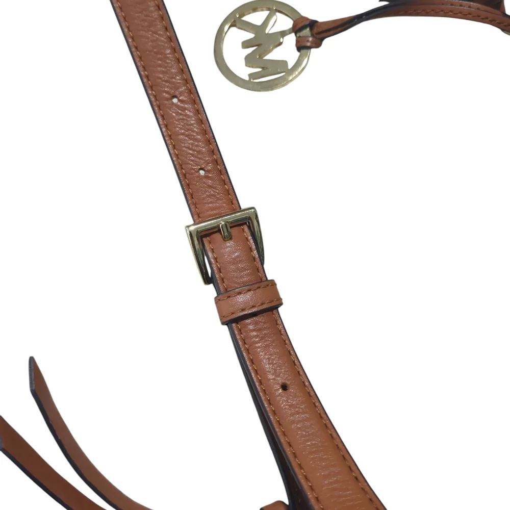Michael Kors Canvas Hobo Shoulder Bag Leather Trim Adjustable Strap Y2K Designer